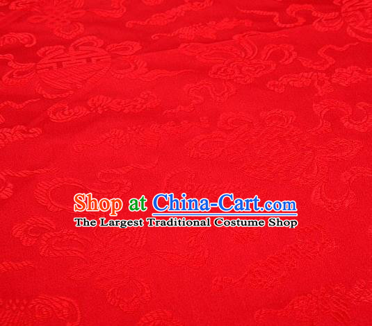Chinese Classical Ribbon Pattern Design Red Brocade Asian Traditional Hanfu Silk Fabric Tang Suit Fabric Material