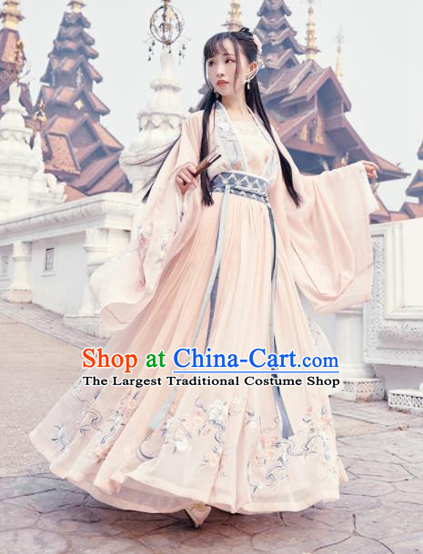 Traditional Chinese Ming Dynasty Princess Embroidered Hanfu Dress Ancient Drama Court Lady Historical Costume for Women