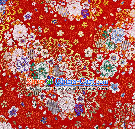 Chinese Classical Royal Pattern Design Red Satin Fabric Brocade Asian Traditional Drapery Silk Material