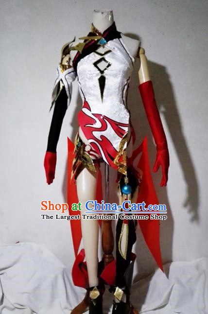 Chinese Traditional Cosplay Female Warrior Costume Ancient Swordsman Hanfu Dress for Women