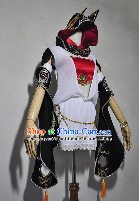 Chinese Traditional Cosplay Young Lady Costume Ancient Swordsman Dress for Women