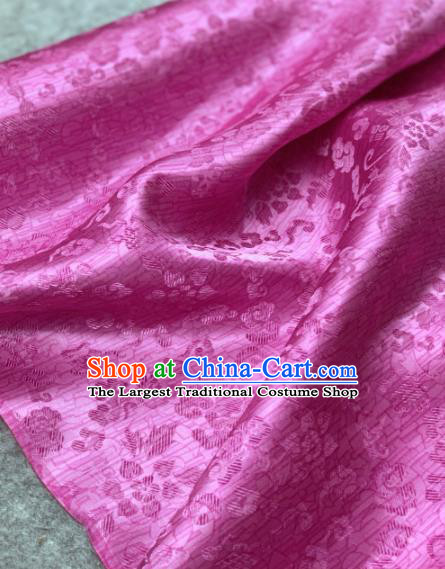 Traditional Chinese Satin Classical Flowers Pattern Design Rosy Brocade Fabric Asian Silk Fabric Material