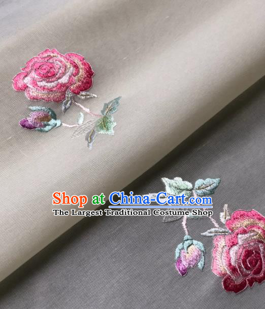 Traditional Chinese Silk Fabric Classical Embroidered Peony Pattern Design Brocade Fabric Asian Satin Material