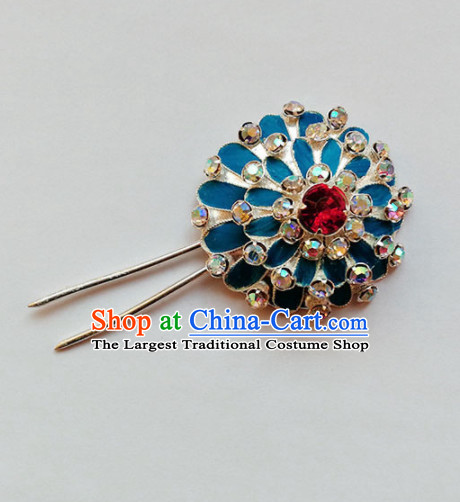 Chinese Ancient Court Princess Crystal Hair Clip Hairpins Traditional Beijing Opera Diva Hair Accessories for Adults