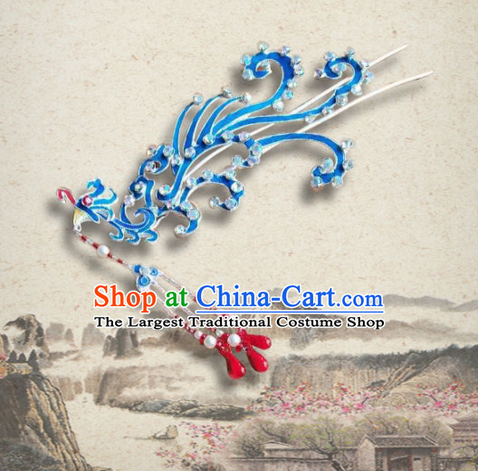 Chinese Ancient Queen Phoenix Hairpins Palace Tassel Hair Clip Traditional Beijing Opera Diva Court Hair Accessories for Adults