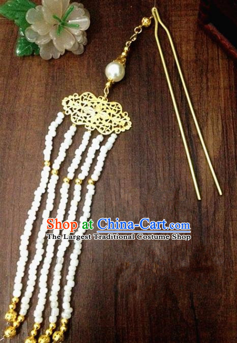 Chinese Ancient Princess Beads Tassel Hairpins Traditional Hanfu Palace Wedding Hair Accessories for Women