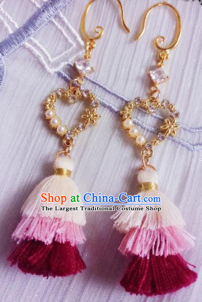 Chinese Ancient Palace Princess Earrings Traditional Hanfu Jewelry Accessories for Women
