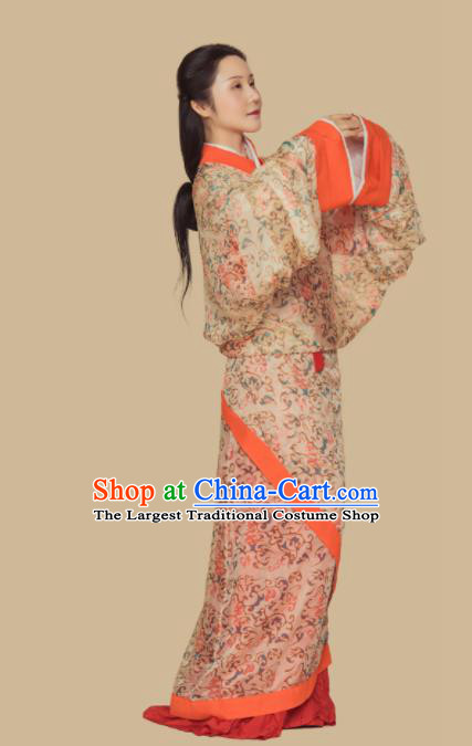 Chinese Ancient Han Dynasty Court Princess Replica Costume Traditional Courtesan Hanfu Dress for Women