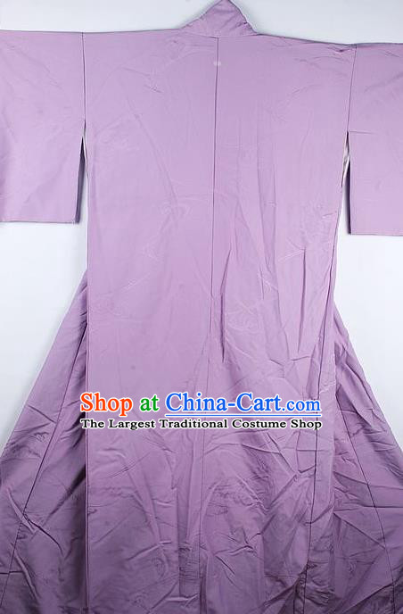 Japanese Traditional Purple Furisode Kimono Asian Japan National Yukata Dress Costume for Women