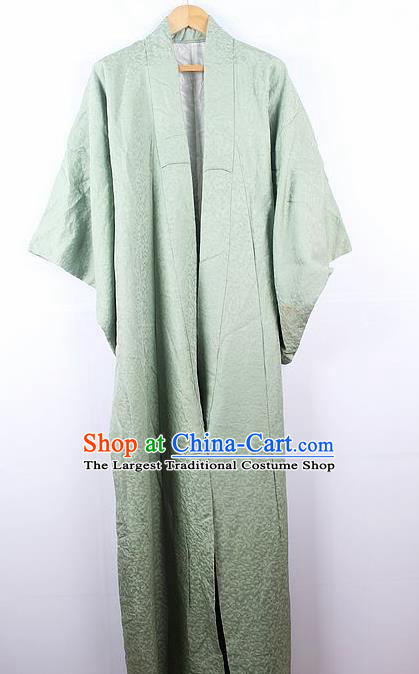 Asian Japanese Ceremony Light Green Kimono Dress Traditional Japan Yukata Costume for Women