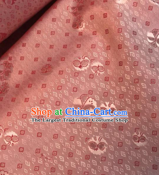 Asian Chinese Classical Auspicious Pattern Pink Satin Drapery Gambiered Guangdong Gauze Brocade Traditional Cheongsam Brocade Silk Fabric