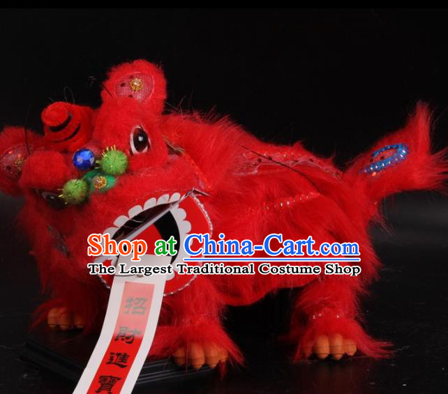 Traditional Chinese Handmade Red Lion Puppet Marionette Puppets String Puppet Wooden Image Arts Collectibles