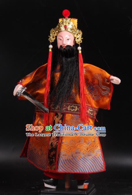 Chinese Traditional Beijing Opera Liu Bei Marionette Puppets Handmade Puppet String Puppet Wooden Image Arts Collectibles