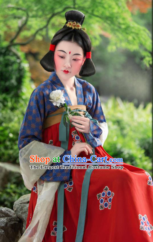 Chinese Traditional Tang Dynasty Court Lady Hanfu Dress Ancient Las Meninas Replica Costumes for Women