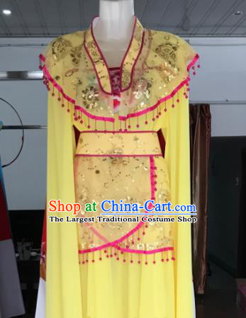 Traditional Chinese Handmade Beijing Opera Diva Yellow Dress Ancient Peri Princess Costumes for Women