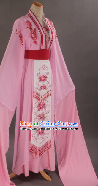 Handmade Traditional Chinese Beijing Opera Hua Tan Diva Pink Dress Ancient Nobility Lady Costumes for Women