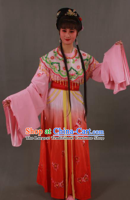 Traditional Chinese Peking Opera Actress Red Dress Ancient Imperial Princess Costume for Women