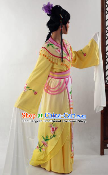 Traditional Chinese Huangmei Opera Diva Yellow Dress Ancient Peking Opera Nobility Lady Costume for Women