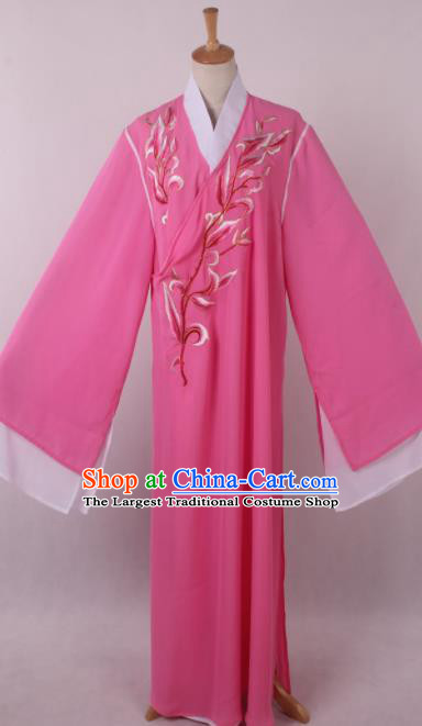 Traditional Chinese Shaoxing Opera Niche Liang Shanbo Rosy Robe Ancient Gifted Scholar Costume for Men
