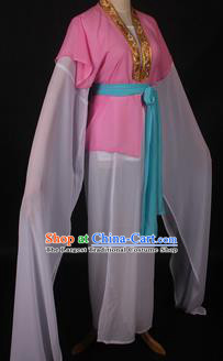 Traditional Chinese Shaoxing Opera Maidservants Pink Dress Ancient Peking Opera Village Girl Costume for Women