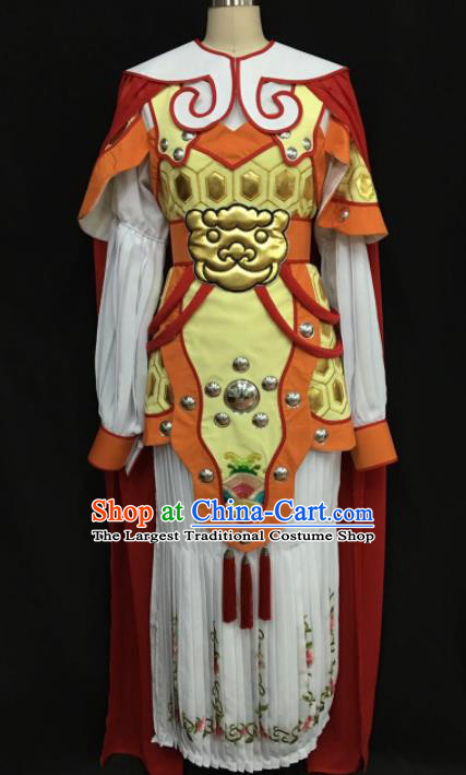 Traditional Chinese Shaoxing Opera Female General White Clothing Ancient Peking Opera Blues Costume for Women