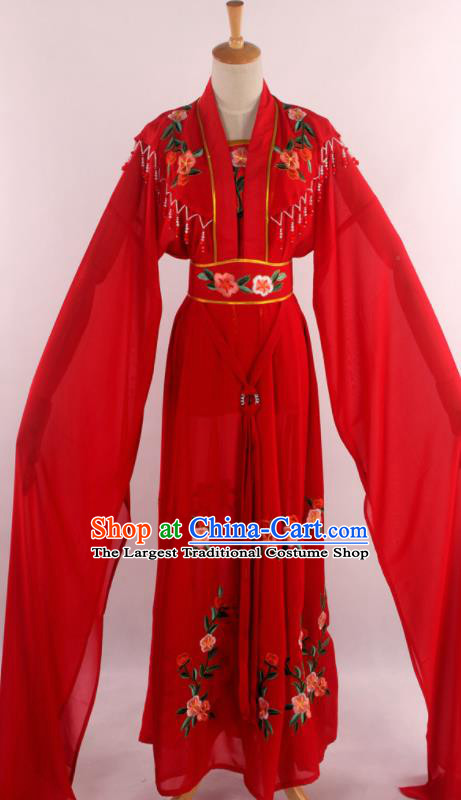 Chinese Traditional Shaoxing Opera Diva Goddess Red Dress Ancient Peking Opera Actress Costume for Women