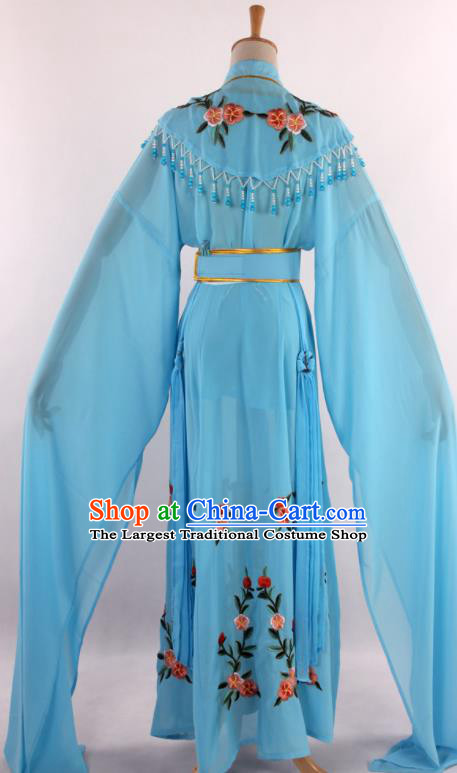 Chinese Traditional Shaoxing Opera Diva Goddess Light Blue Dress Ancient Peking Opera Actress Costume for Women