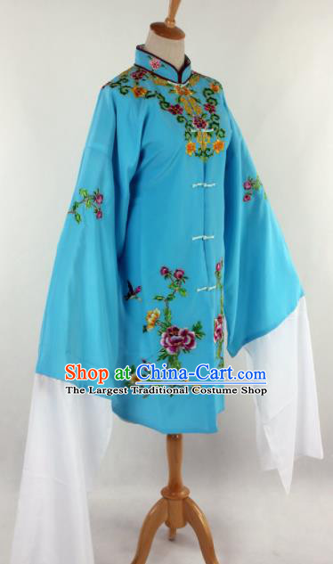Chinese Traditional Beijing Opera Qin Xianglian Blue Dress Ancient Peking Opera Diva Costume for Women
