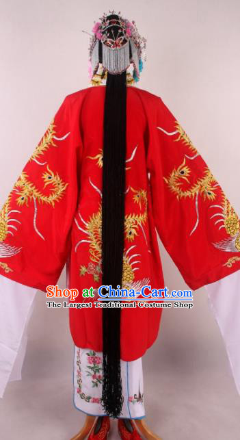 Chinese Beijing Opera Diva Red Dress Ancient Traditional Peking Opera Court Queen Costume for Women