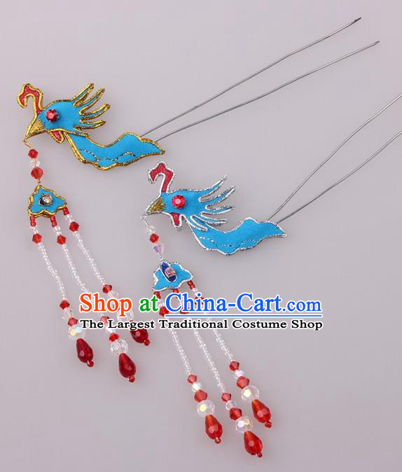Traditional Chinese Shaoxing Opera Diva Phoenix Hairpins Ancient Princess Hair Accessories Headwear for Women