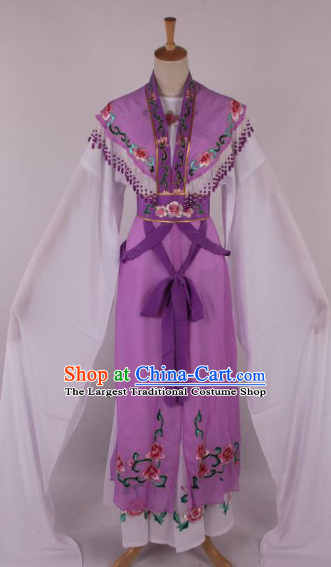 Chinese Traditional Beijing Opera Actress Princess Purple Dress Ancient Peking Opera Diva Costume for Women