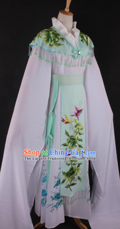 Professional Chinese Beijing Opera Princess Light Green Dress Ancient Traditional Peking Opera Diva Costume for Women