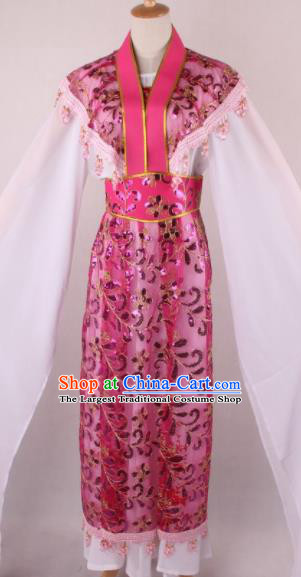 Professional Chinese Beijing Opera Young Lady Rosy Dress Ancient Traditional Peking Opera Costume for Women