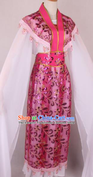 Professional Chinese Beijing Opera Young Lady Rosy Dress Ancient Traditional Peking Opera Costume for Women
