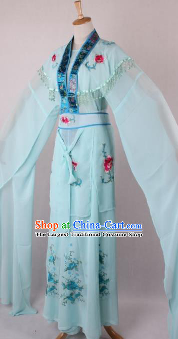 Professional Chinese Beijing Opera Nobility Lady Blue Dress Ancient Traditional Peking Opera Costume for Women
