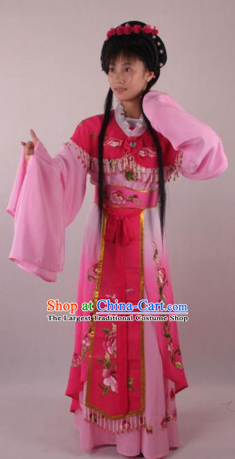 Professional Chinese Beijing Opera Rich Lady Rosy Dress Ancient Traditional Peking Opera Diva Costume for Women