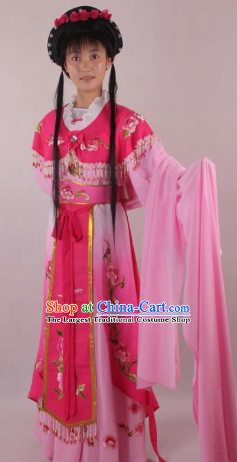 Professional Chinese Beijing Opera Rich Lady Rosy Dress Ancient Traditional Peking Opera Diva Costume for Women