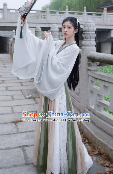 Traditional Chinese Jin Dynasty Palace Historical Costume Ancient Court Princess Hanfu Dress for Women