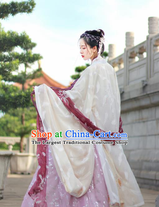 Chinese Traditional Tang Dynasty Countess Replica Costumes Ancient Imperial Consort Hanfu Dress for Women