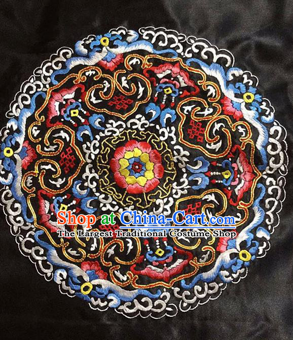 Chinese Handmade Embroidered Flower Silk Fabric Patch Traditional Embroidery Craft