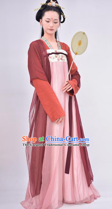 Chinese Traditional Tang Dynasty Court Princess Replica Costumes Ancient Palace Lady Hanfu Dress for Women