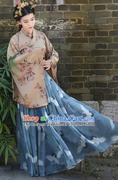 Chinese Traditional Jin Dynasty Imperial Consort Replica Costumes Ancient Palace Princess Hanfu Dress for Women