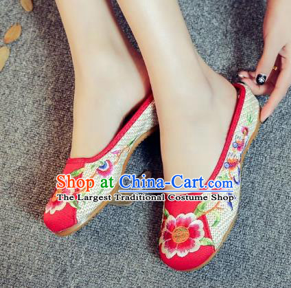 Asian Chinese Dance Embroidered Shoes Traditional Hanfu Shoes National Cloth Shoes for Women