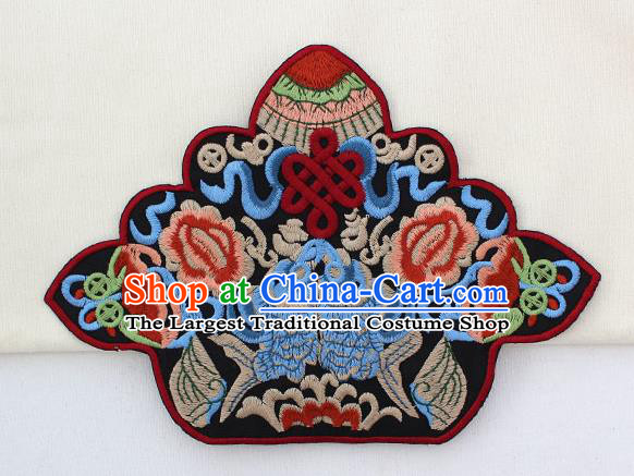Chinese Ancient Handmade Embroidered Fishes Patch Traditional Embroidery Appliqu Craft for Women