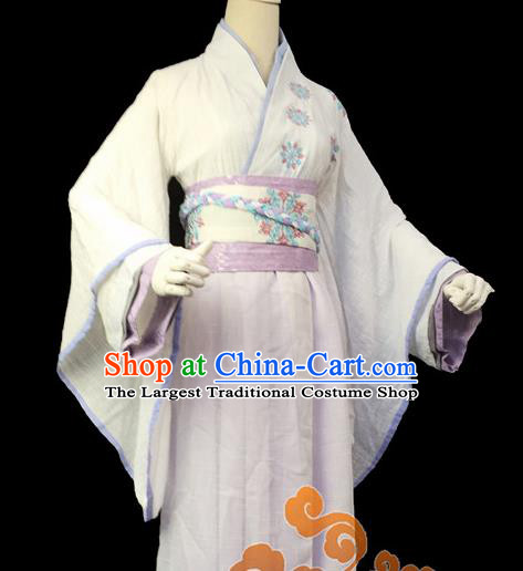 Traditional Chinese Cosplay Female Knight White Dress Ancient Swordswoman Costume for Women