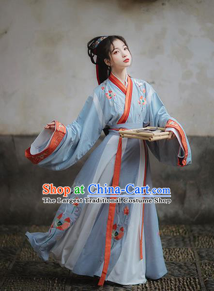 Ancinet Chinese Court Princess Hanfu Dress Traditional Jin Dynasty Imperial Consort Replica Costumes for Women