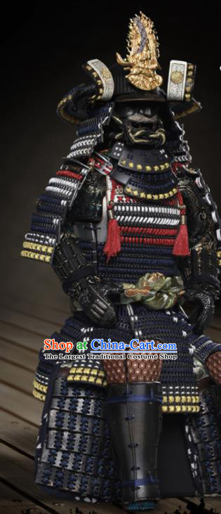 Japanese Ancient Warrior Imperator Armor and Helmet Traditional Asian Japan General Samurai Costumes Complete Set for Men