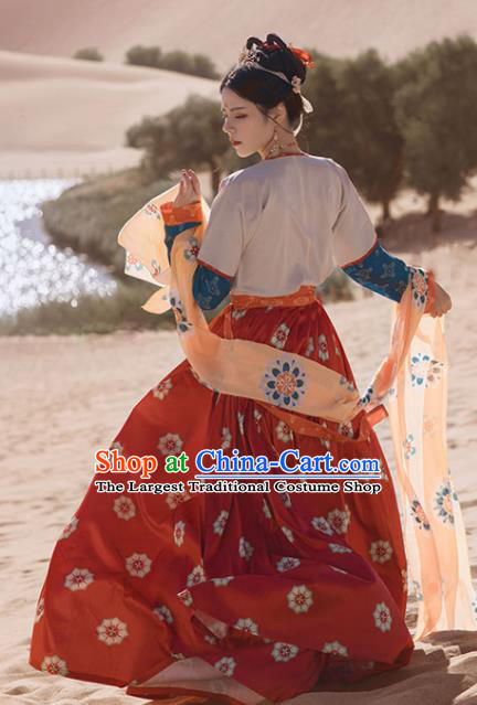 Chinese Ancient Dunhuang Flying Apsaras Dance Hanfu Dress Traditional Tang Dynasty Court Lady Costumes for Women