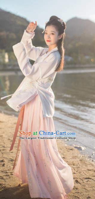 Traditional Chinese Song Dynasty Embroidered Hanfu Dress Ancient Nobility Lady Replica Costumes for Women