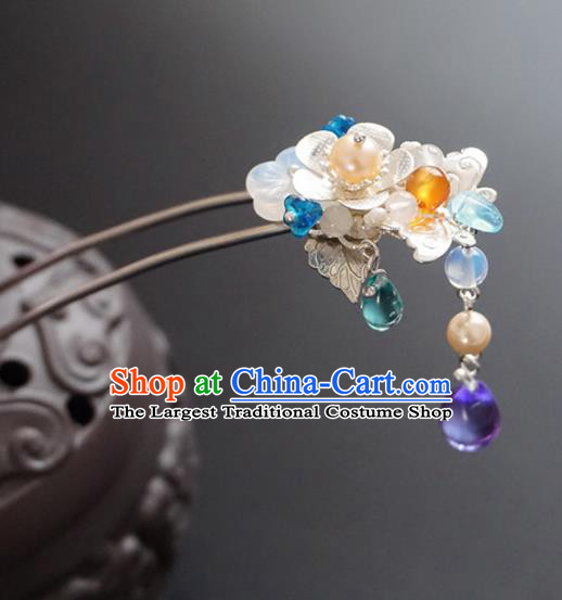 Chinese Ancient Princess Butterfly Amethyst Hairpins Traditional Handmade Hanfu Hair Accessories for Women